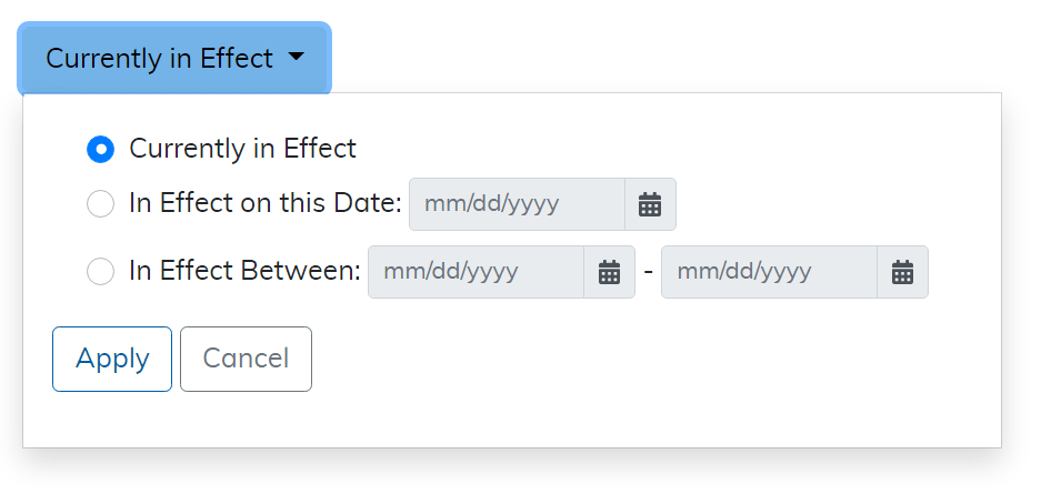 Local Coverage SAD Exclusion List Report Date Criteria filter highlighted