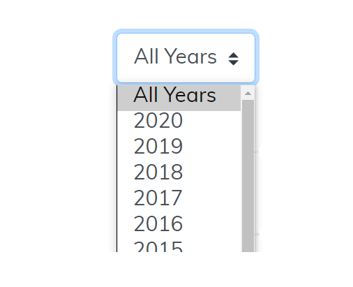 National Coverage Technology Assessments Report year filter highlighted