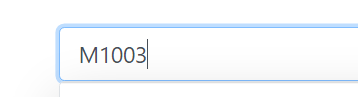 Example of entering a billing code into the search textbox