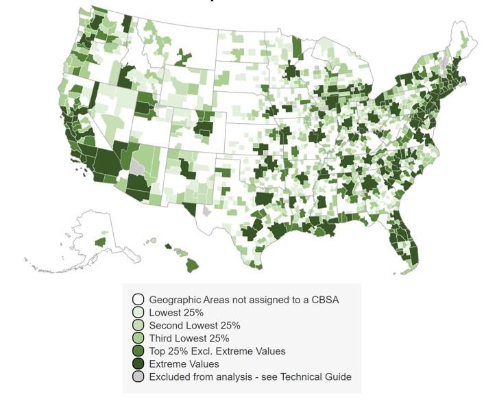 01-07-2020 Market Saturation Image 3 Map 3. Ophthalmology: CBSA Distribution of Number of Fee-for-Service Beneficiaries January 1, 2017 – December 31, 2017 Color by Distribution Status