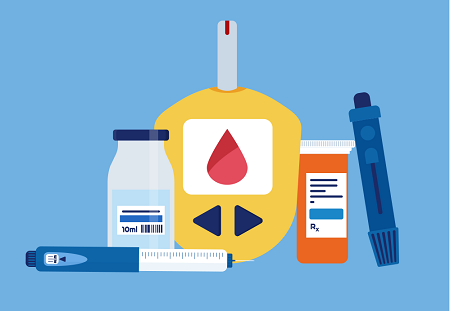 graphic of an assortment of diabetes medicines