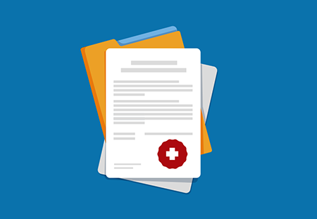 A folder of documents