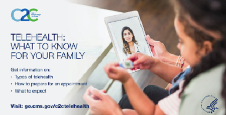 Young patient looking down at an electronic device