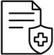 icon of document with medical icon in shield