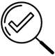 icon of magnifying glass with check mark