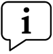 icon of letter i inside speech bubble