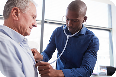 doctor using stethoscope