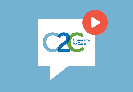 C2C icon inside of a chat bubble with a video icon