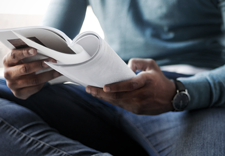 A man reading a document