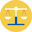 An icon of scales balanced