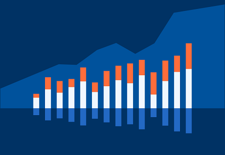 graphic of bar graph rising