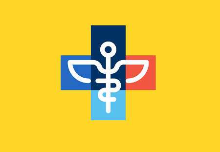 graphic of medical cross and symbols