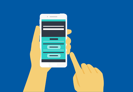 graphic of hands holding a phone