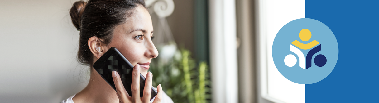 A woman talking on the phone
