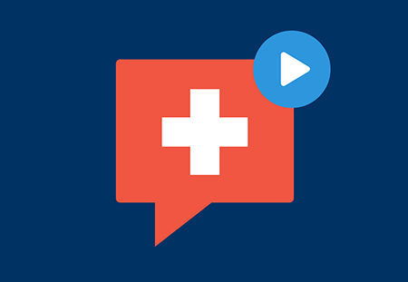 chat box with cross and video icon