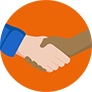 A black hand and a white hand shaking hands