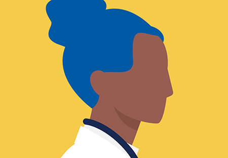 the profile of a woman's headshot