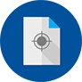 A bullseye on a document
