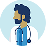 A profile of a bearded physician icon