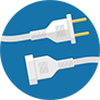 both ends of an extension cord