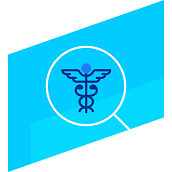 Graphic with a health symbol inside of a circle