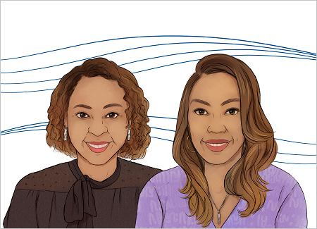 Illustration of Lillian Davis and Gigi Davis from MNH Chicago