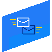 Graphic of two envelopes being exchanged