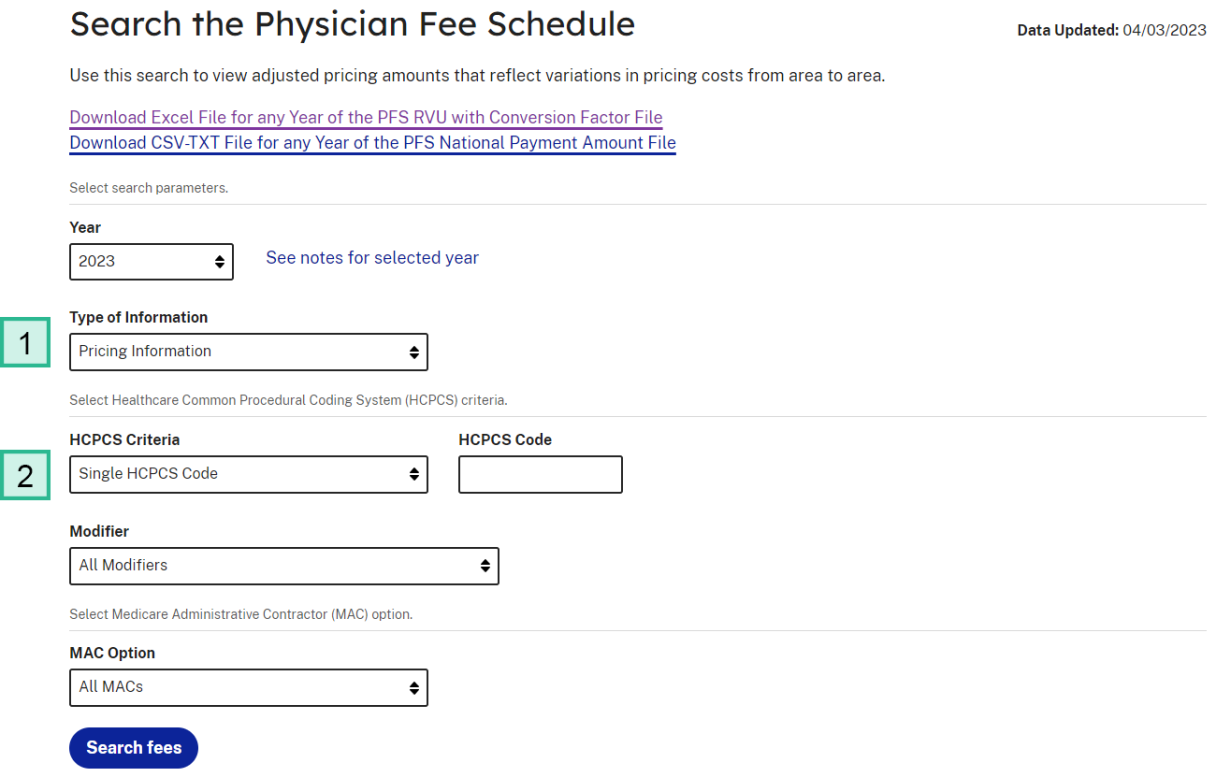 Pricing Information Search