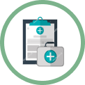 medical briefcase and clipboard