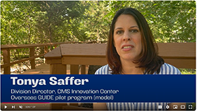 Watch on YouTube: Tonya Saffer, director of the division at the CMS Innovation Center that implements GUIDE, talks about supporting caregivers. 